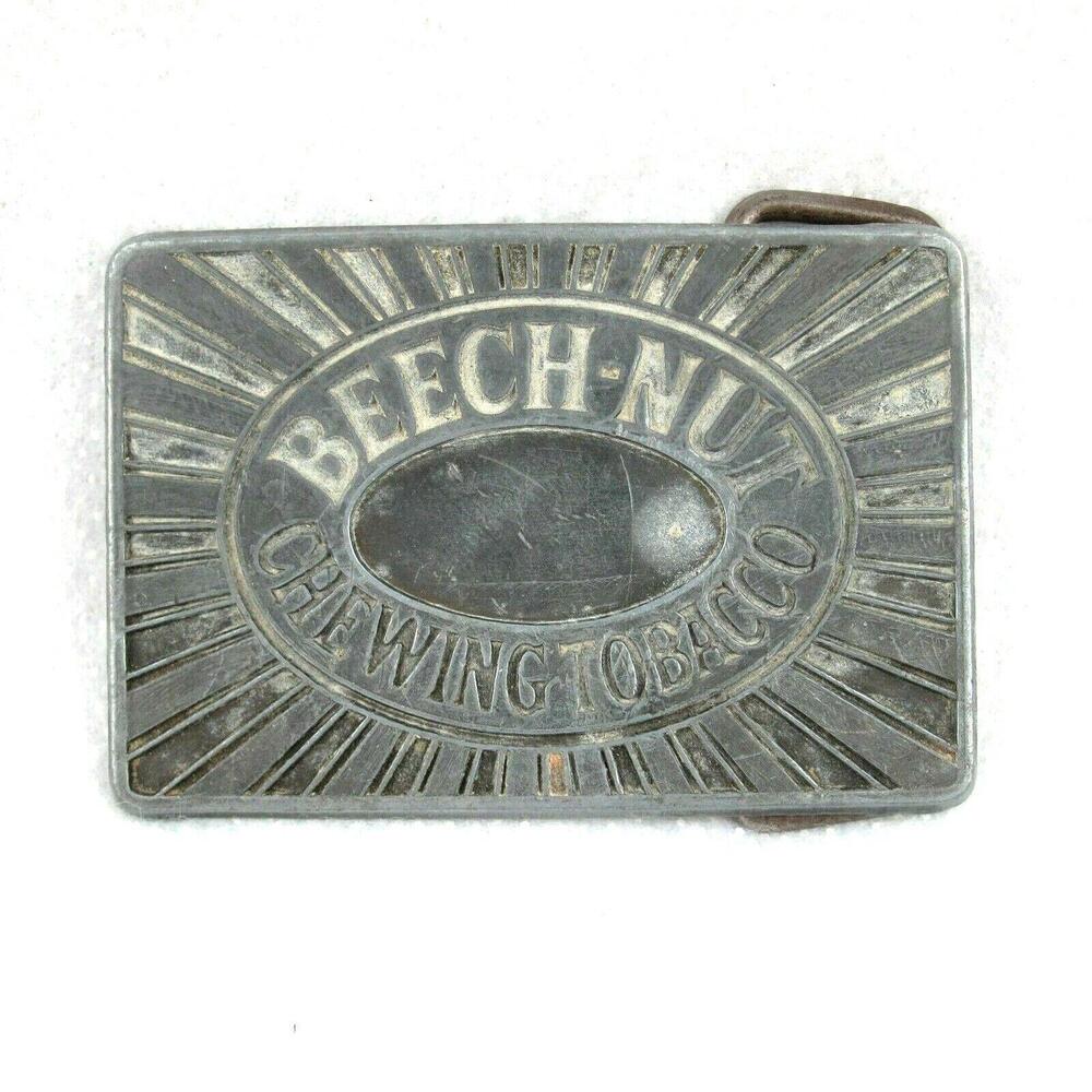 Vintage Beechnut Chewing Tobacco Belt Buckle Metal LDL Tobacciana Advertising